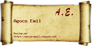 Agocs Emil névjegykártya