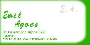 emil agocs business card